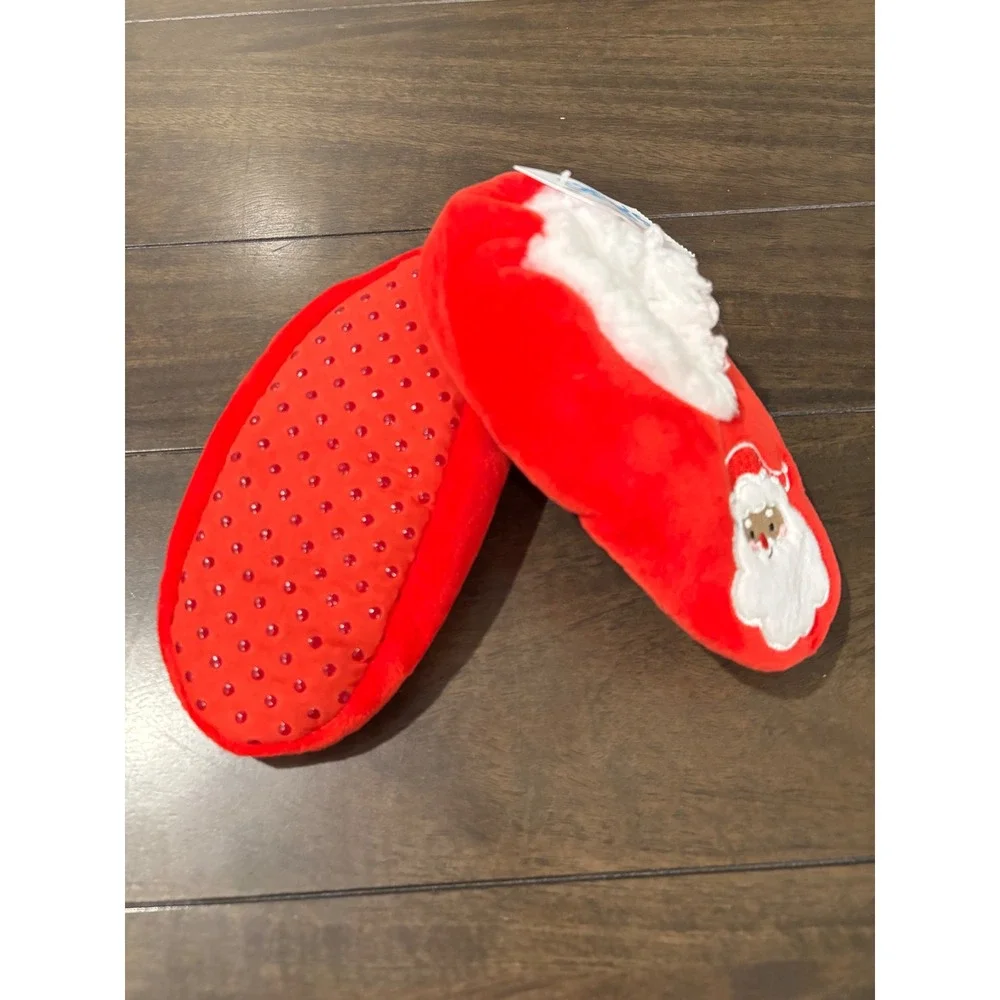Carters Just One You Kids Santa Claus Red Plush Slippers 4-5T JY02693